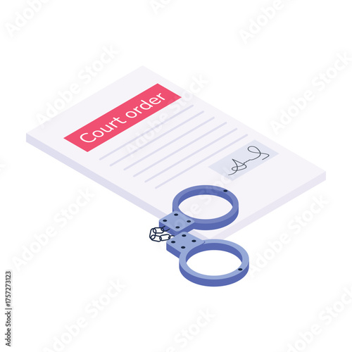 Arrest Warrant Vector icon which can easily modify or edit