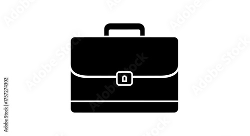 Black briefcase icon, symbolizing business and professional use.