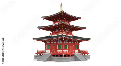 Majestic traditional Japanese pagoda architectural marvel bathed in serene ambiance, symbolizing culture and heritage for captivating travel and design projects