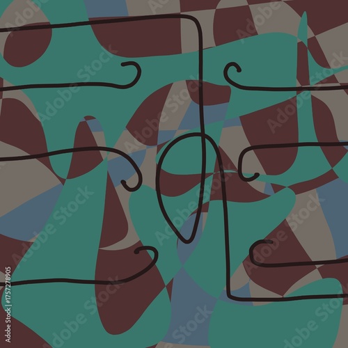 Minimal abstract image for printing. Picture for modern interiors. The picture is painted by hand on a tablet.
