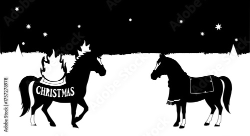 silhouette of a horse in the woods