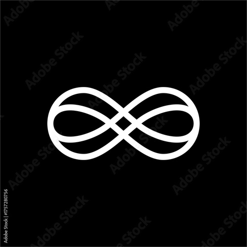 Sleek and futuristic infinite loop logo. The fluid, overlapping design conveys limitless potential, dynamic systems, and a commitment to perpetual improvement. Highly adaptable.