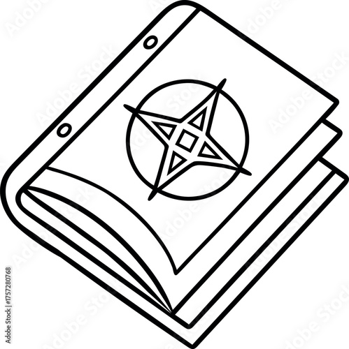 Book of shadows pentagram spellbook witchcraft grimoire occult esoteric knowledge handbook guide