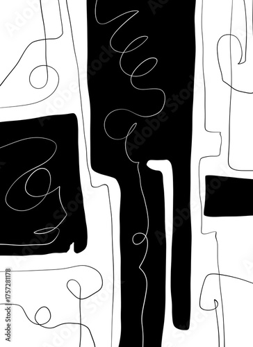 Minimal abstract image for printing. Picture for modern interiors. The picture is painted by hand on a tablet.