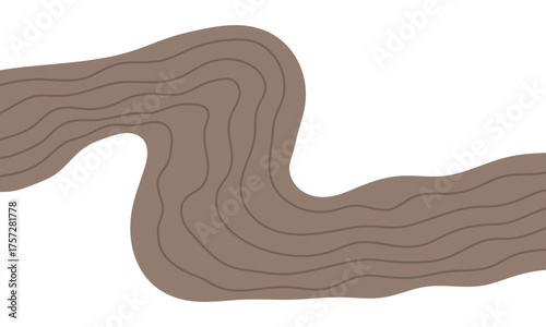 Brown soil layers. Sedimentary strata	