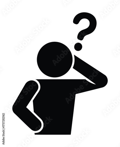 Confused person icon question mark symbol vector illustration