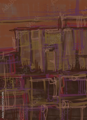 Abstract image for printing. Picture for modern interiors. The picture is painted by hand on a tablet.