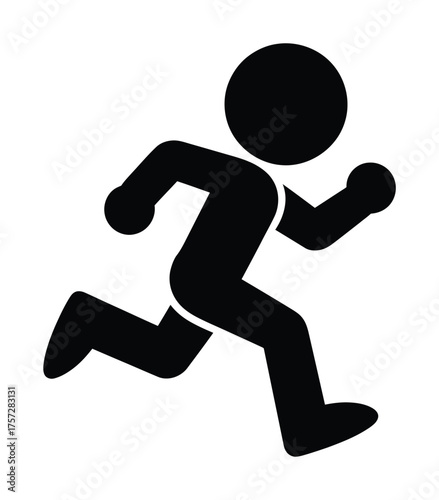 Running Person Icon Vector for Fitness and Sport