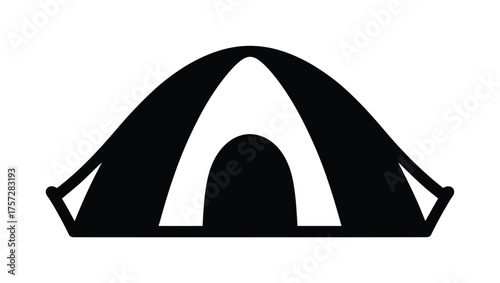 Camping Tent Silhouette Vector for Outdoor Adventure