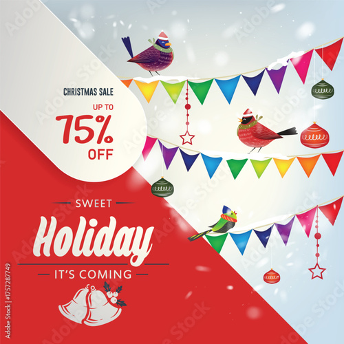 Happy Holidays Greeting Card. Vector Illustration EPS10
