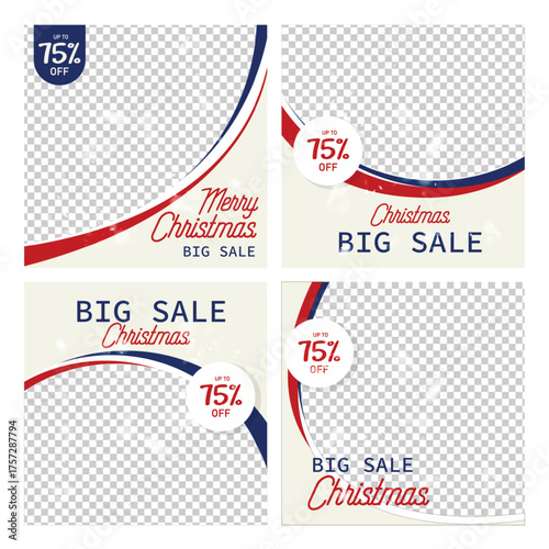 Festive Christmas Big Sale Social Media Post Templates 
