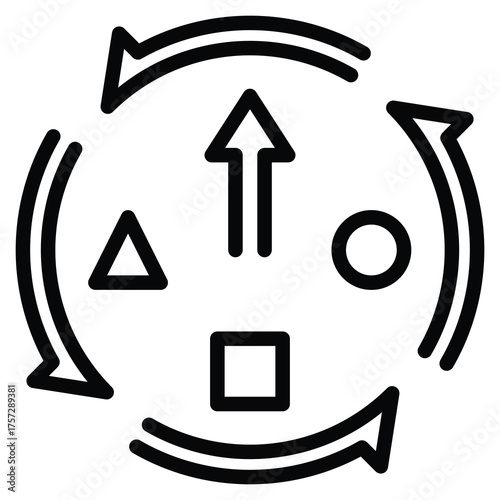Lean Adaptive Growth Icon Line Vector Illustration