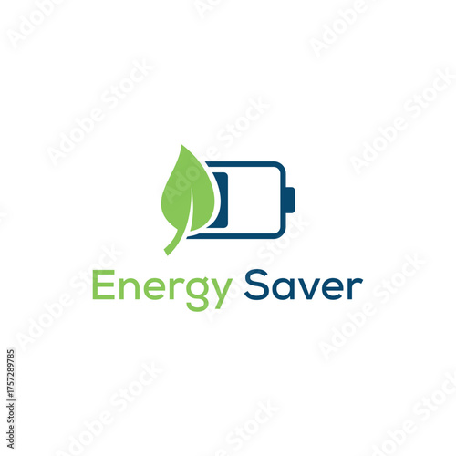 Energy saver symbol. Logo Energy icon with green leaf. Eco friendly, environmentally. Eco icon. Vector illustration.