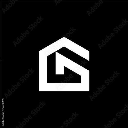 A structural 'G' inside a geometric house frame. It signifies security, growth in property value, and forward-thinking real estate development. Ideal for construction or finance.