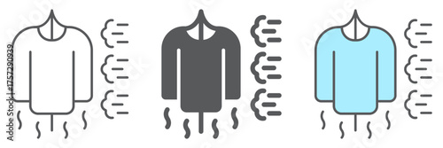 Steam clothes cleaning line icon, laundry and clean, clothes service sign, vector graphics, a linear pattern on a white background. editable stroke