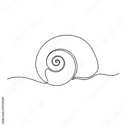 Snail shell spiral lineart nature outline illustration
