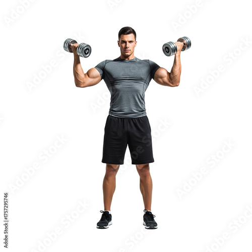 young man lifting weights