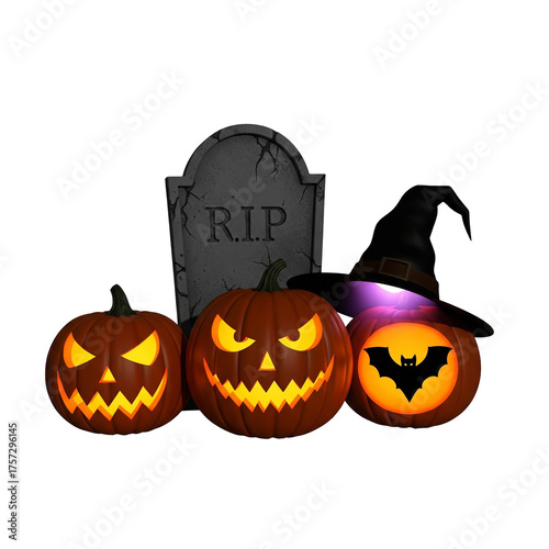 halloween pumpkin with bats