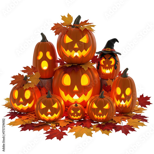 halloween pumpkin on white background
