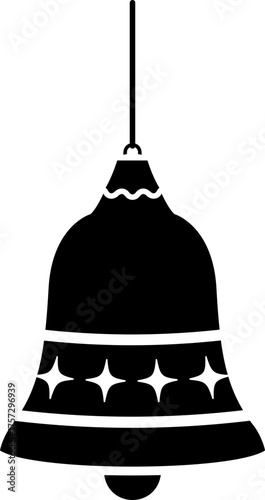 Retro style bell ornament silhouette vector.
Hanging Christmas ornament icon.
Transparent background. SVG.
