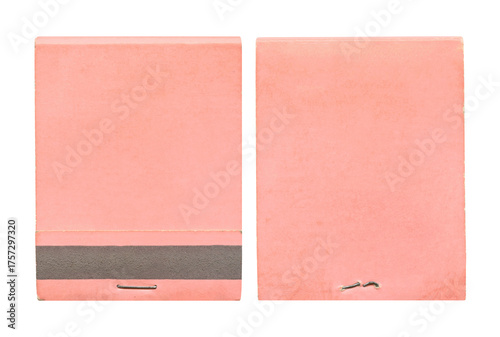 Photos Vintage 1960s Old Blank Pink Front Strike Matchbook - Front & Back - Isolated on
