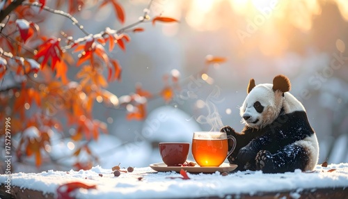 Winter Tea with a Panda