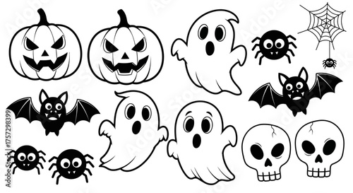 Vector art of halloween icons and characters