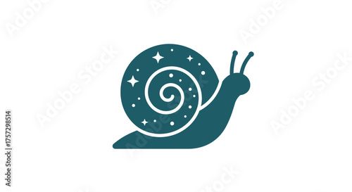 Cosmic Spiral Snail Shell Minimalist Galaxy Icon
