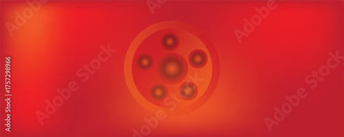 Abstract Automotive Background with Circular Wheel Pattern in Red and Orange Gradient