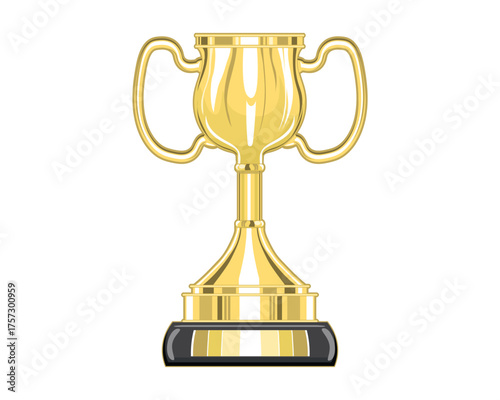 Vector illustration design of a trophy or cup made of gold which is usually given to the winner in a sports competition such as a match or race