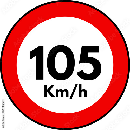Speed Limit 105 kmh Sign