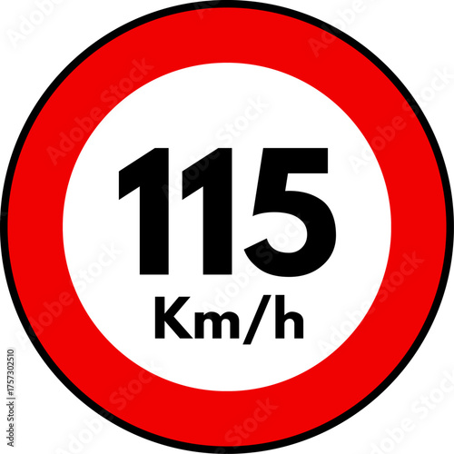 Speed Limit 115 kmh Sign