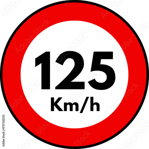 Speed Limit 125 kmh Sign