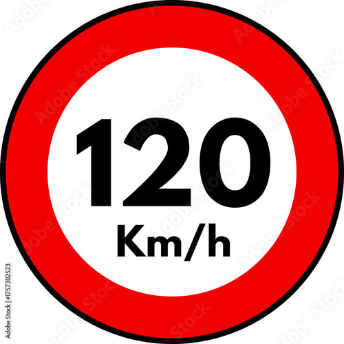 Speed Limit 120 kmh Sign