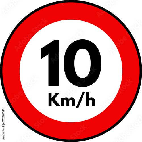 Speed Limit 10 kmh Sign