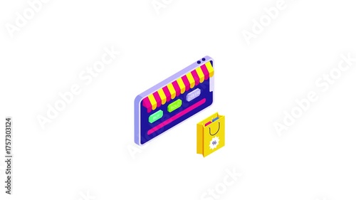 Digital online business concept showing global shopping and sales Animation MP4 File 