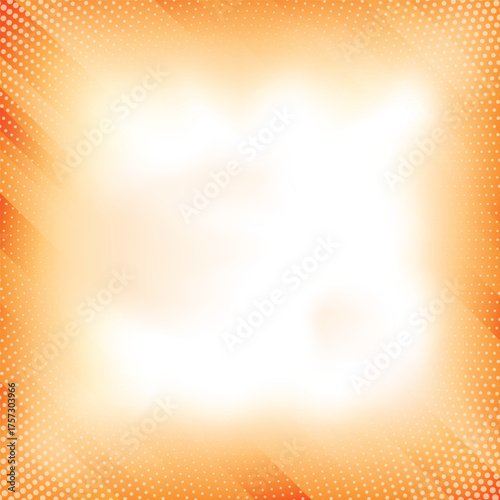 Abstract orange bokeh design featuring gradient and halftone effects