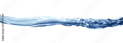 Water wave, isolated on transparent background close-up, clean drinking water concept