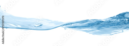 Water wave, isolated on transparent background close-up, clean drinking water concept