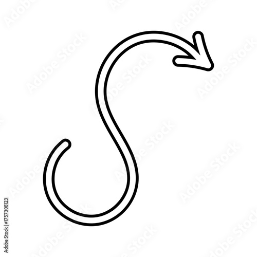 Hand drawn arrow icon vector. Direction illustration sign, Handmade. Pointer symbol or logo.