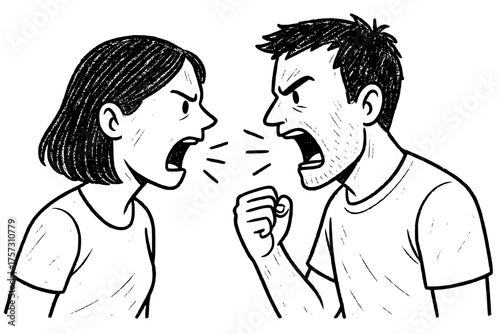 Cartoon of man and woman yelling at each other