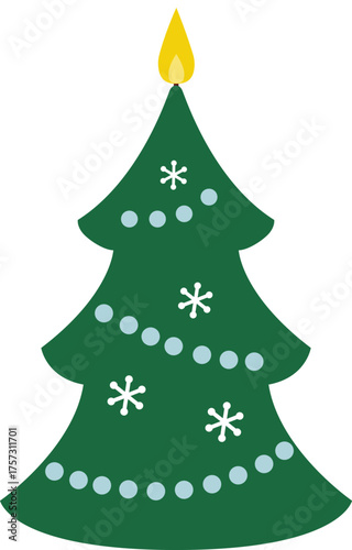 Vector clipart of green Christmas tree shaped candle.
Holiday home decoration Illustration isolated.
Transparent background.