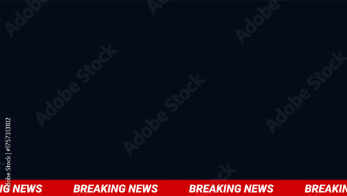 Breaking News Ticker Tape Banner. Red and White Marquee Text Loop. Vector Illustration.