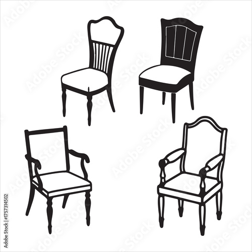 A Functional Scandinavian Modern Chair, Defined by Sleek Geometric Shapes, Blending Contemporary Comfort with Minimalism Aesthetic for Interior Design.