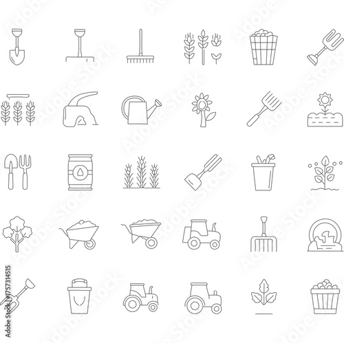 Minimalist Outline Handdrawn Kitchen Utensil and Cooking Equipment Icon Set