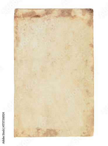 Old vintage ancient paper sheet with textured surface, isolated on transparent background. THIS IS REAL PHOTO, NOT IS GENERATIVE AI