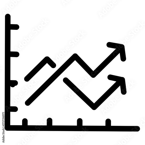 Double Line Graph Icon