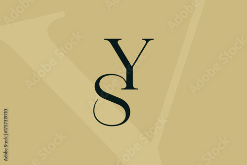 YS or SY letter logo icon design. Classic style luxury initials monogram.