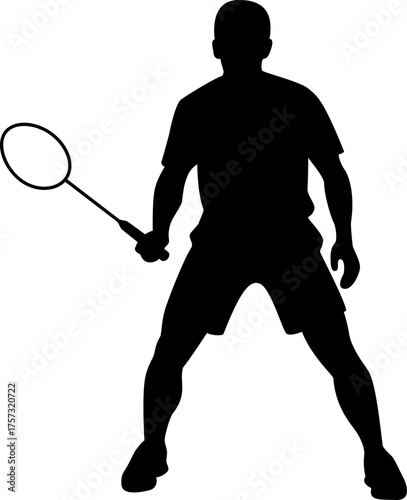 Badminton player silhouette