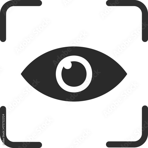 Eye scan icon set. Scanning eyes icons collection. Eye scanner symbol. Digital Authentication Verification sign
